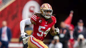 三藩市四九人美式足球員在比賽中於球場奔跑