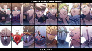JoJo的奇妙冒險動漫角色在戲劇性的特寫中，帶有配件。 — Johnny Joestar 壁紙
