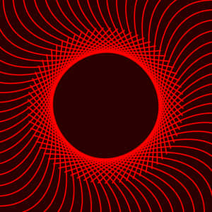 紅色同心線向內螺旋，產生催眠般的錯覺效果。