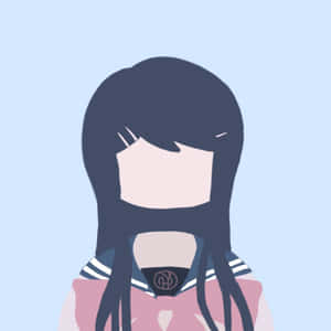 動漫女孩穿著粉紅色水手服，深色頭髮，無臉設計。 — 彈丸論破 壁紙