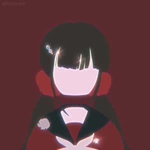 動漫女孩，發光的頭髮和紅色服裝，栗色背景。 — 彈丸論破 壁紙