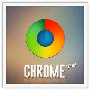 一個色彩繽紛的彩色輪圖形，帶有 'chrome psd' 文字。