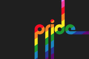 黑色背景上以彩虹色顯示的單詞 pride。 — 凌志標誌 GIF 壁紙
