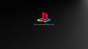 深色漸變背景上帶有標語的 PlayStation 標誌 — PlayStation GIF 壁紙