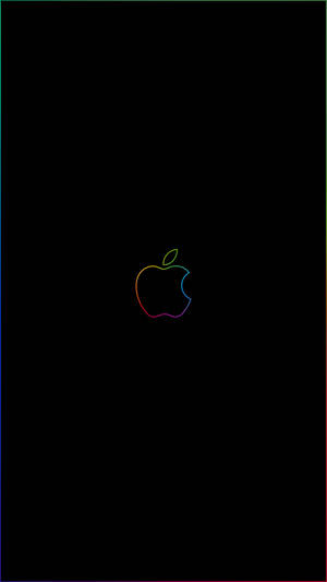 黑色背景上帶彩色邊框的Apple標誌彩虹輪廓