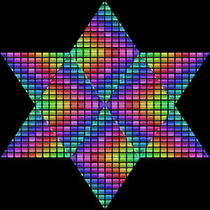 彩虹馬賽克星形圖案