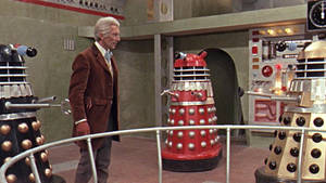博士站在科幻控制室中面對Daleks — 電影 壁紙