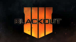 發光的橙色Blackout標誌，帶有三條垂直條紋，在黑暗煙霧背景中與漂浮的火花形成鮮明對比。 — 使命召喚黑色行動4 壁紙