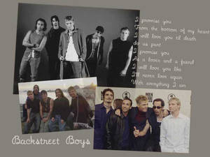 Backstreet Boys 照片拼貼，上面寫有浪漫的歌詞。