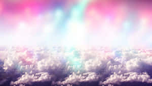 從上方散發柔和光芒的粉彩雲朵。 — 唯美雲朵動態 壁紙