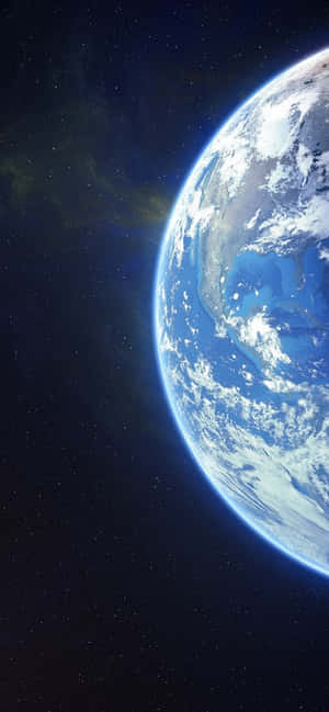 從太空看到的地球，有藍色海洋、白色雲層和黑暗天空中的星星。 — Realme Neo7x 壁紙