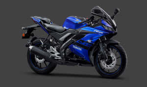 工作室拍攝的藍黑Yamaha R15運動電單車。 — 螢幕保護 壁紙