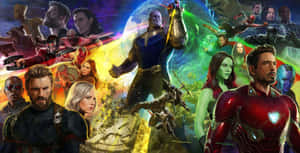 Marvel 超級英雄和反派在宇宙戰鬥場景中。