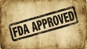 FDA批准印章在紋理米色紙上