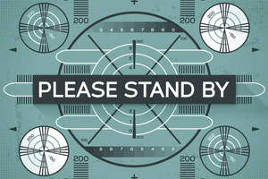 數碼屏幕顯示「PLEASE STAND BY」，附有瞄準十字準線和儀表。