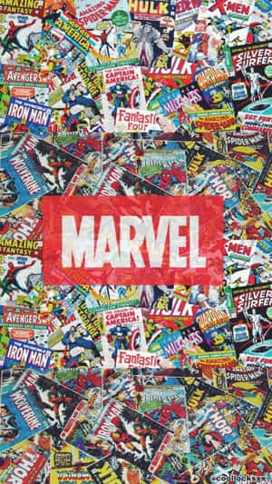 Marvel漫畫封面拼貼畫， featuring 蜘蛛俠、變形俠醫和鐵甲奇俠等超級英雄。