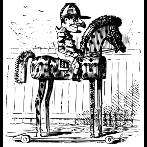 復古玩具馬騎士插圖