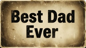 復古標誌顯示 Best Dad Ever，帶有磨損紋理和泛黃色調。