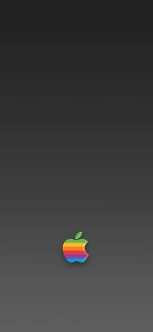 深灰色漸變背景上的彩虹Apple標誌 — 銀河A07 壁紙