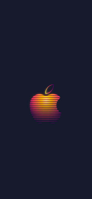 深色背景上帶有彩色水平條紋的Apple標誌 — Pixel 7 壁紙