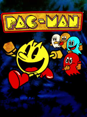 Pac-Man 和他的鬼魂以經典街機遊戲藝術風格呈現。 — 復古 壁紙