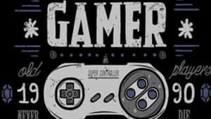 帶有「GAMER」文字和遊戲統計數據的遊戲手把圖形。 — 遊戲 壁紙