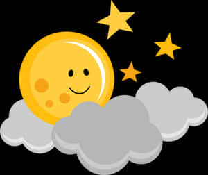可愛月亮配雲與星星，$0 - 雲與星星剪貼圖