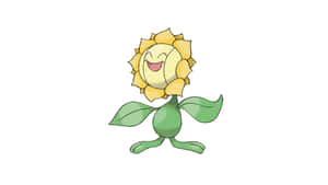 一個微笑嘅向日葵Pokémon，有綠色手腳同葉。