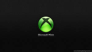 深色紋理背景上的發光綠色Xbox標誌及品牌文字。