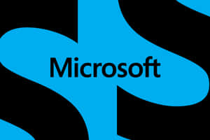 藍色Microsoft標誌在黑色抽象背景上