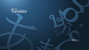 Microsoft Translator 標誌，在深藍色背景上帶有全球文字字符