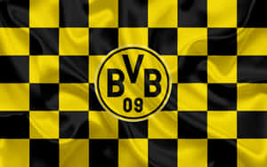 BVB 09足球會旗，帶有黃黑格子圖案。
