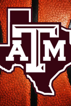 籃球紋理背景上嘅 Texas A&M 大學標誌