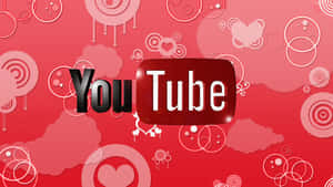 YouTube 標誌，紅色背景，白色心形和圓形圖案。 — 心形 壁紙