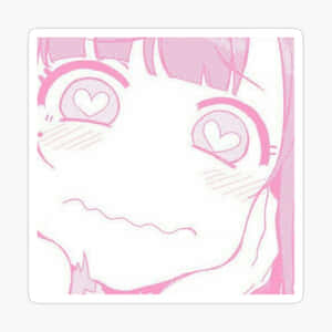 動漫女孩有心形眼睛和腮紅，在粉紅色漫畫風格中微笑。 — 粉紅動漫美學 壁紙
