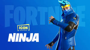 身穿藍色服裝的Fortnite Icon Series忍者角色動感擺姿勢。