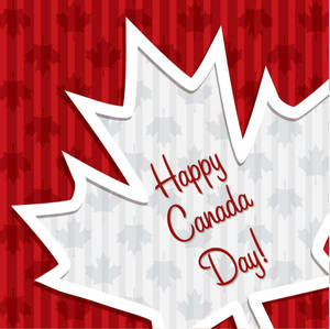 以紅白楓葉設計的Happy Canada Day祝賀。