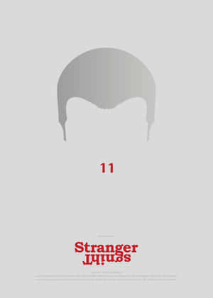 Stranger Things第11季的極簡海報，帶有灰色剪影和紅色文字。 — iPad Air 壁紙