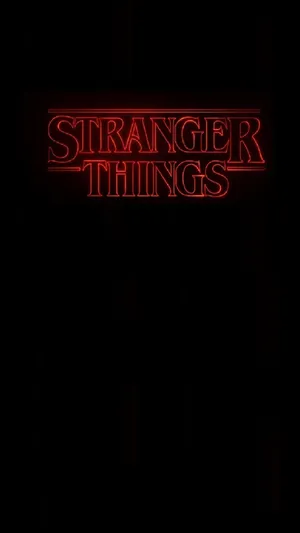 黑色背景上嘅紅色霓虹燈 Stranger Things 標誌