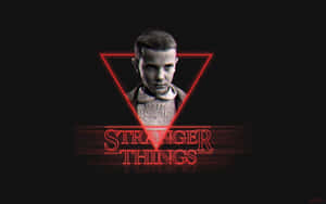 一個細路仔被紅色三角形框住，下面有 Stranger Things 標題。