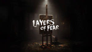 一個黑暗的房間，畫架在單一聚光燈下支撐著標題 Layers of Fear。 — 火影忍者海報 壁紙