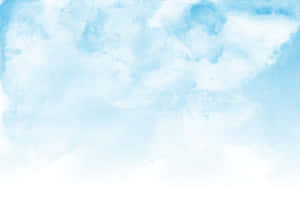 水彩天空，帶有柔和的藍色和白色雲朵，營造平靜的背景。 — 水彩 壁紙