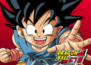 來自《龍珠GT》的動畫角色悟空握拳咧嘴笑。