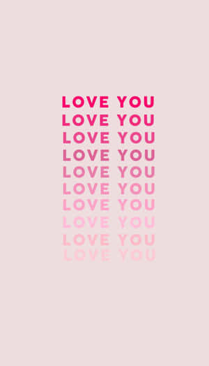 粉紅色漸變文字，在米色背景上重複 'LOVE YOU'。 — 可愛情人節gif 壁紙