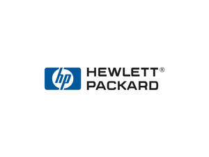 白色背景上藍色和黑色的 Hewlett Packard 企業標誌。
