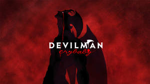 Devilman Crybaby 動漫角色剪影，血滴在紅色背景上。