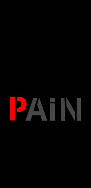 黑色背景上，以粗體紅色和灰色字母顯示的單詞 pain。