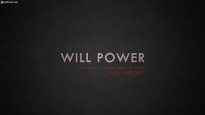 勵志文字桌布，寫著「WILL POWER」，強調其力量。