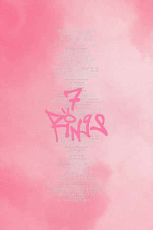 帶有「7 FINGERS」標誌和韓文的粉紅色水彩藝術品。