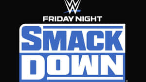 黑色背景上的藍色和白色WWE Friday Night SmackDown標誌